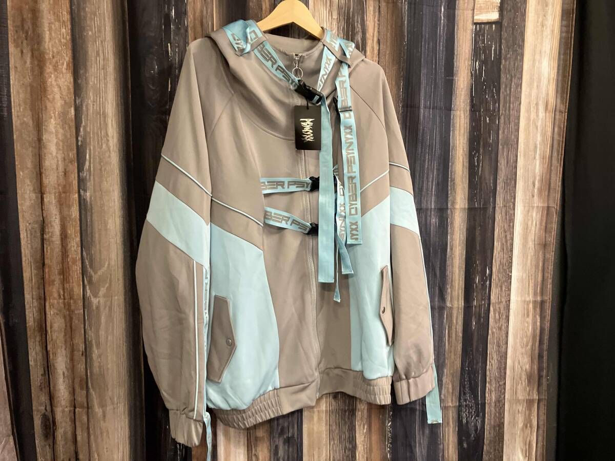 PSYNYXX パーカー PS24PAJE-2 TC-JK02 GRY×SAX ベルトサイバージャージ