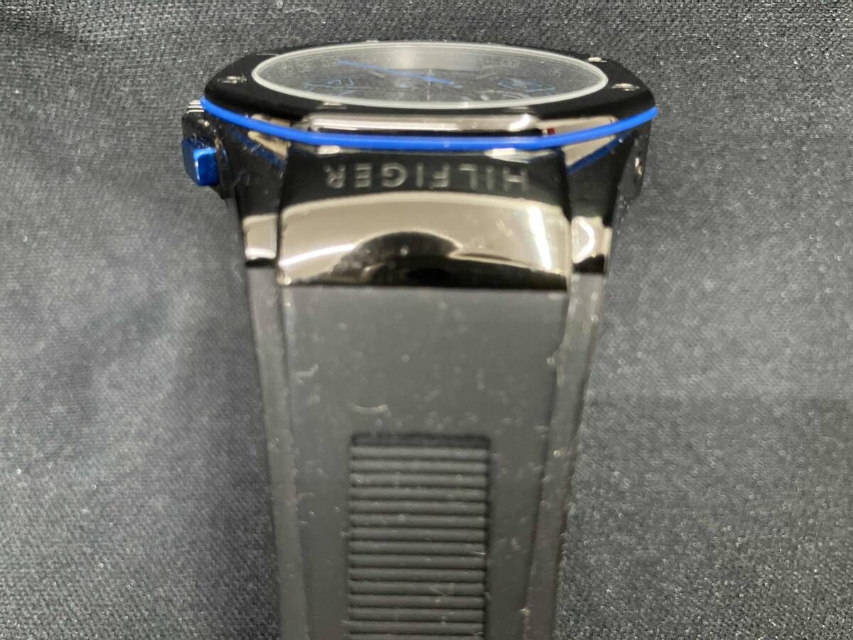  当店保証付 TOMMY HILFIGER トミーフィフヒィガー TH 208 1 34 1401 ブラック ブルー クォーツ 5ATM アナログ 抜け感 自動巻き時計 腕時計(アナログ)