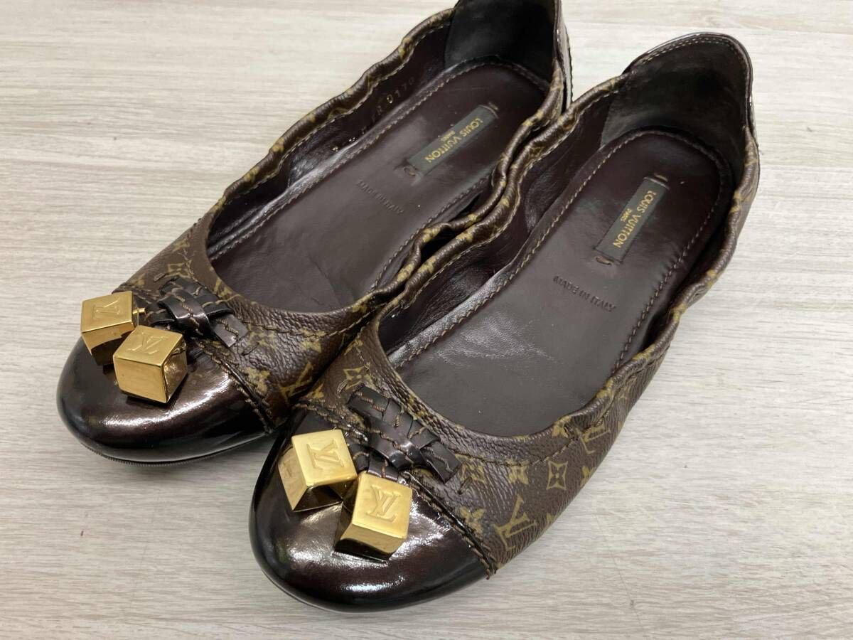 LOUIS VUITTON★モノグラムバレエシューズ　キューブ フラットシューズ ルイヴィトンバレエシューズ