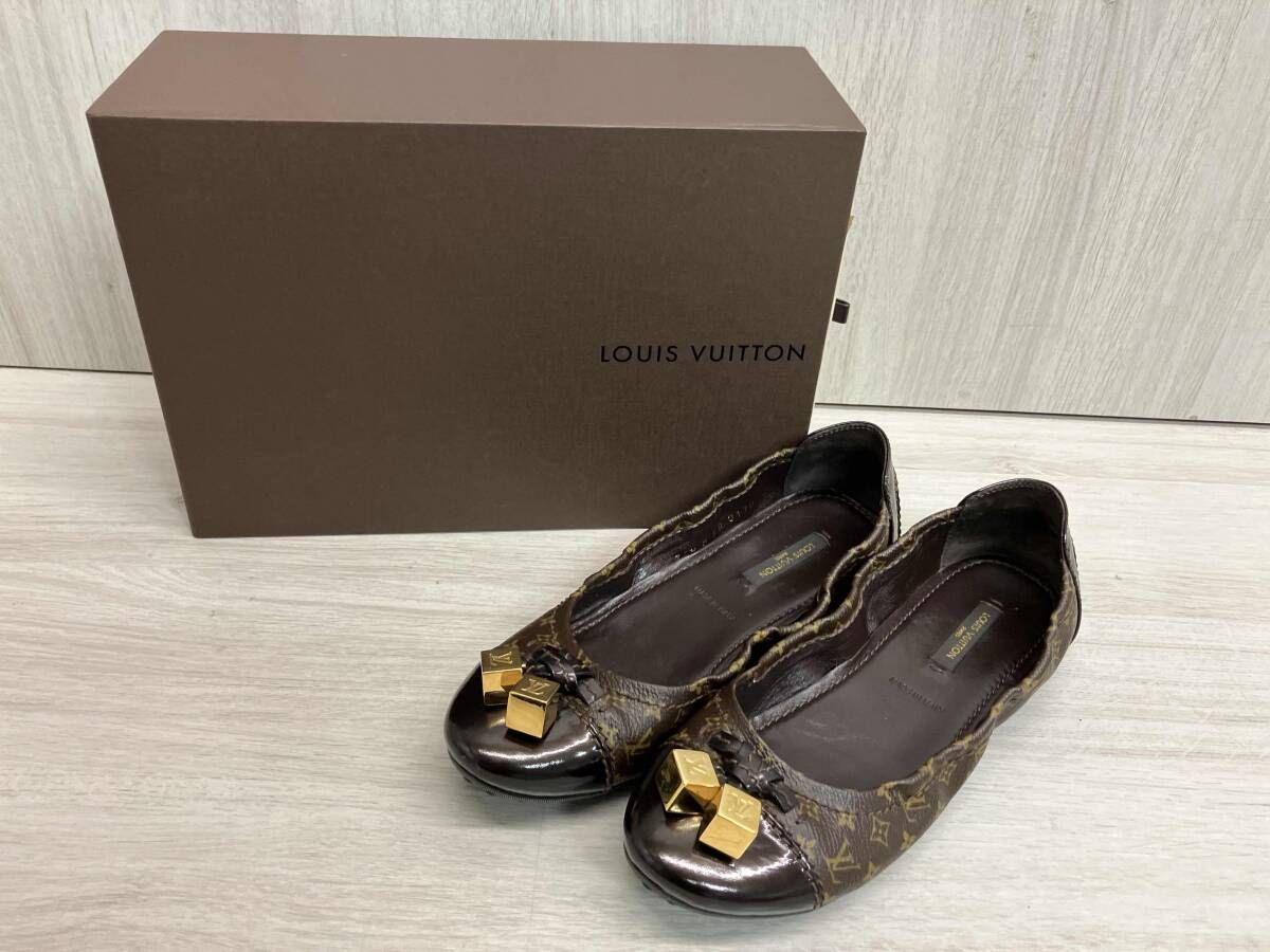 LOUIS VUITTON★モノグラムバレエシューズ　キューブ フラットシューズ ルイヴィトンバレエシューズ