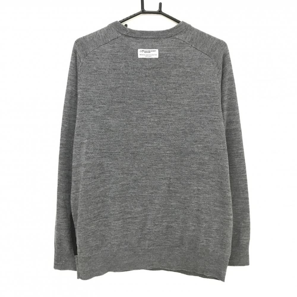 美品】マスターバニー 異素材セーター グレー×黒 前身頃ナイロン