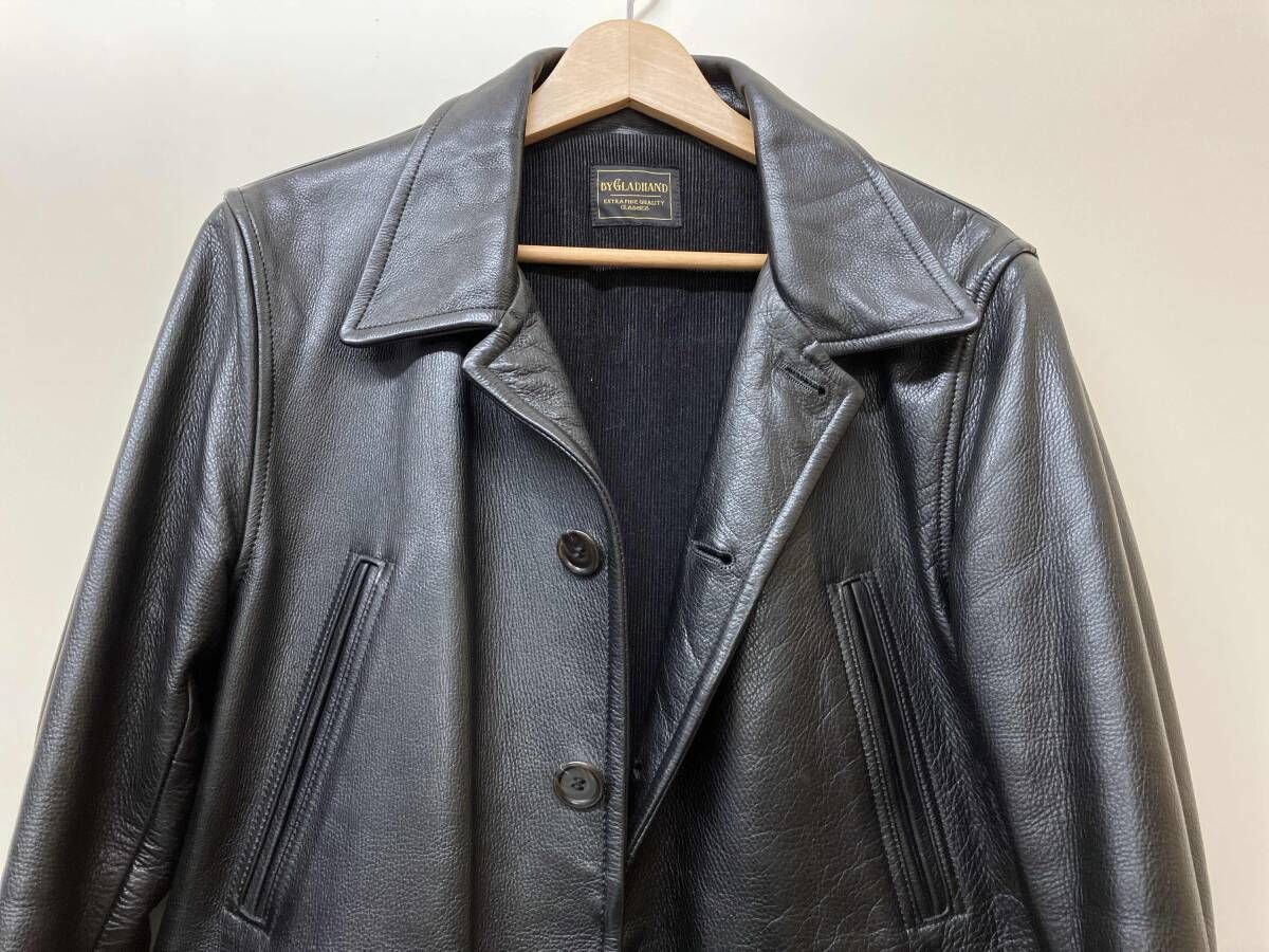 BY GLADHAND ﾊﾞｲ ｸﾞﾗｯﾄﾞﾊﾝﾄﾞ ﾚｻﾞｰｼﾞｬｹｯﾄBYGH-15-AW-04 ｶｰｺｰﾄ 牛革　ｻｲｽﾞM