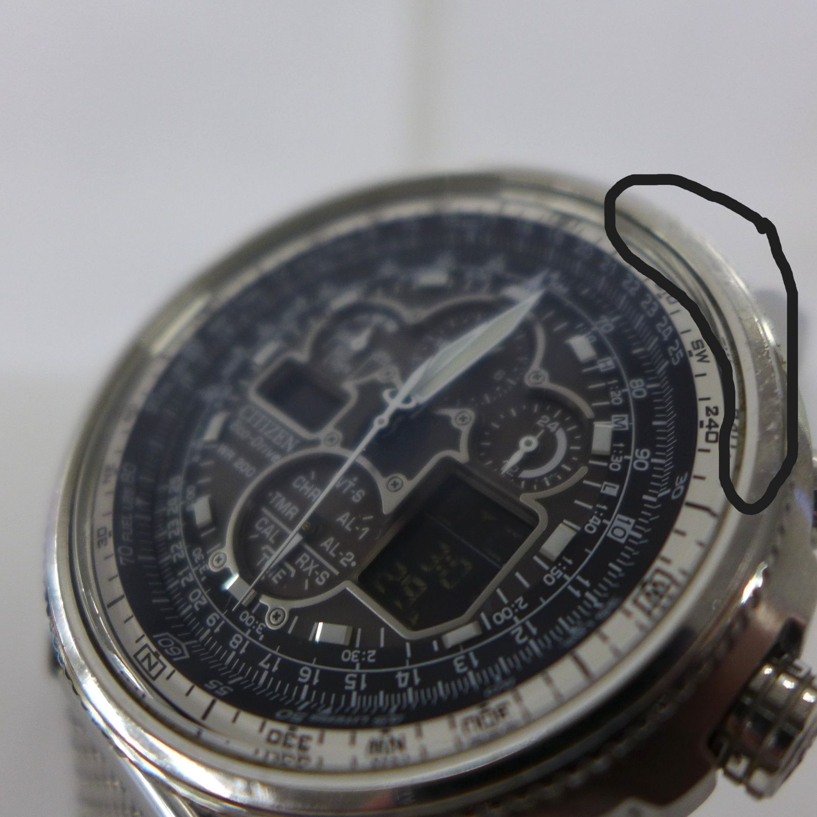 美品 CITIZEN NAVIHAWK ナビホーク エコドライブ メンズ 腕時計 電波 