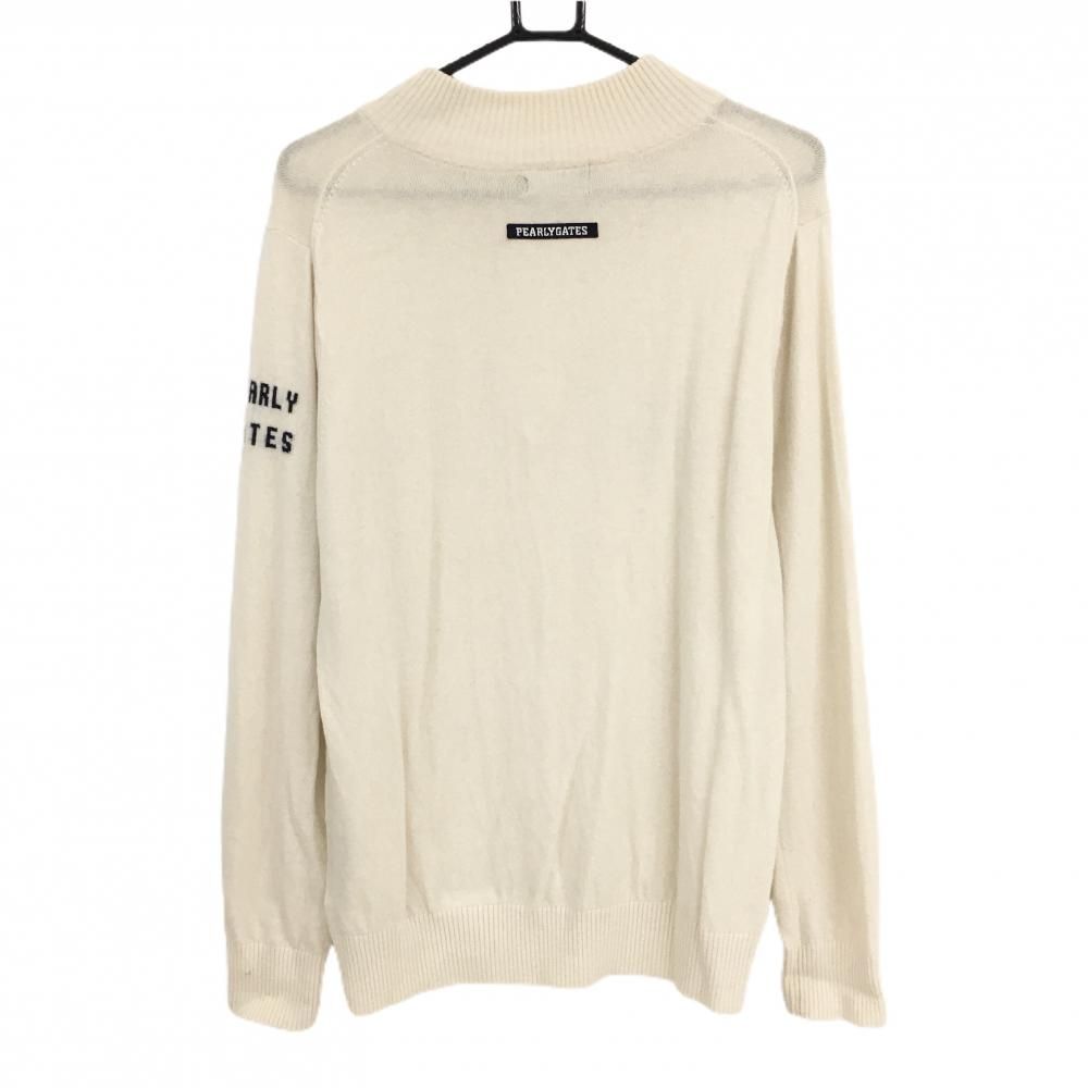 パーリーゲイツ セーター アイボリー ハーフジップ カシミヤ混 ニット