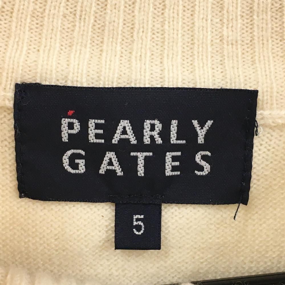 パーリーゲイツ セーター アイボリー ハーフジップ カシミヤ混 ニット