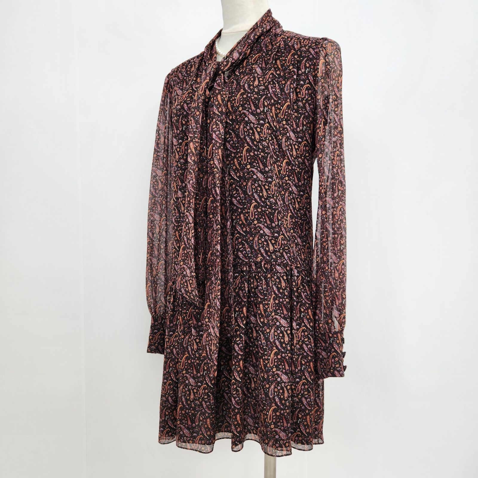 SAINT LAURENT PARIS ワンピース シルク100% サンローランパリ 柄  