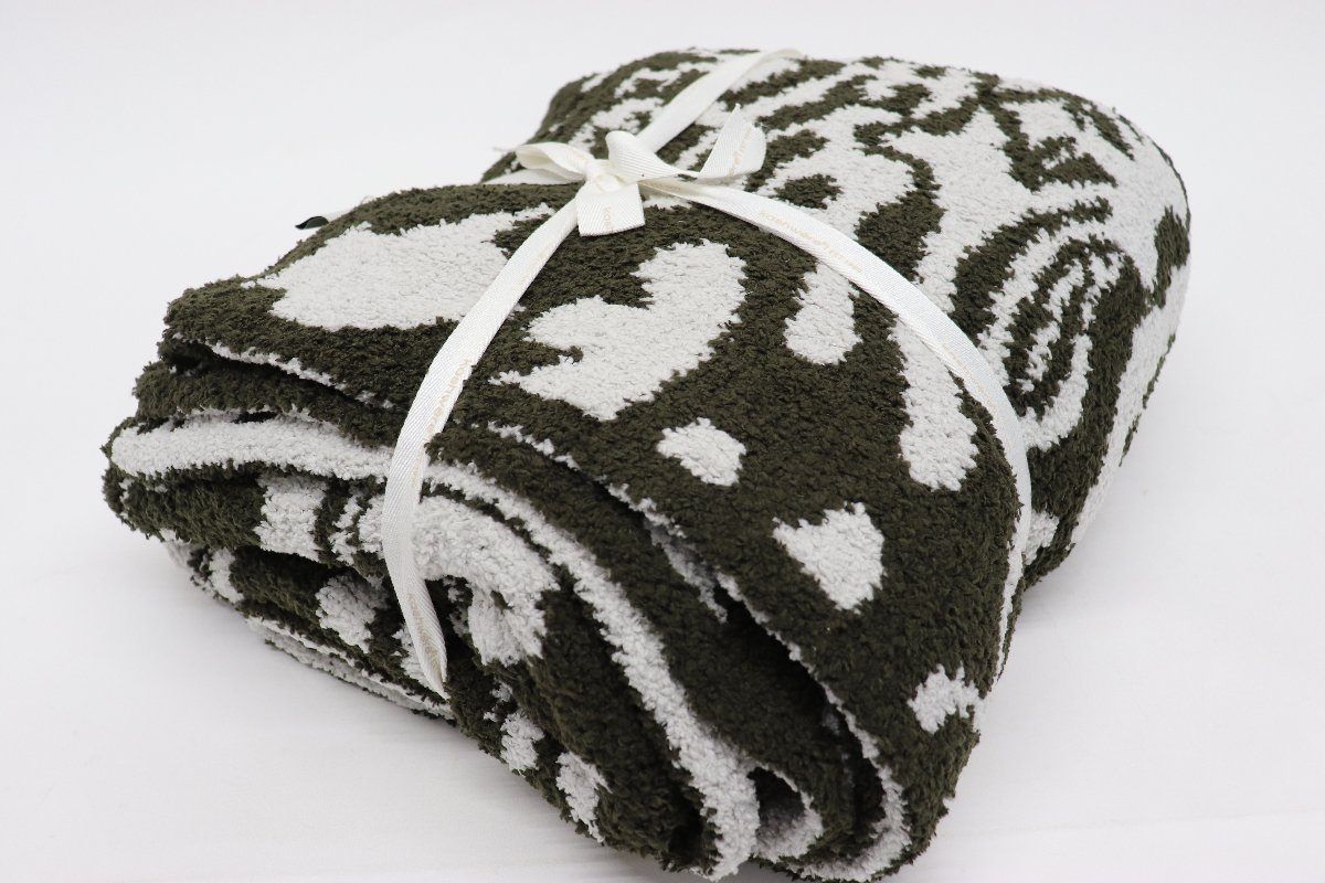 kashwere カシウエア ダマスク ブランケット ダークオリーブ×ソープ