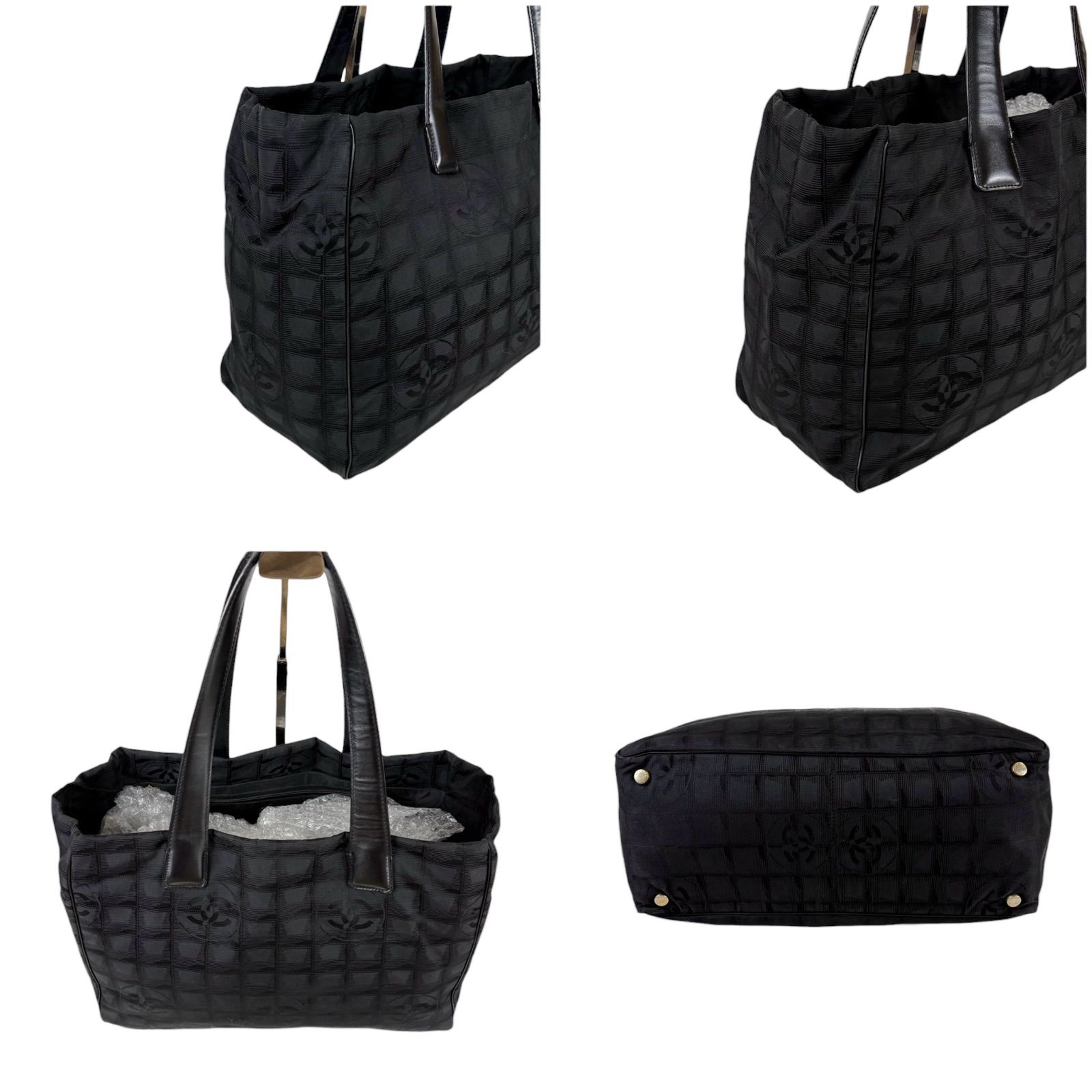 シャネル CHANEL ニュートラベルライン トートバッグ ブラック 黒