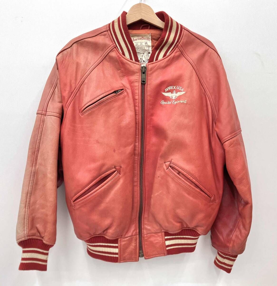 AVIREX アヴィレックス VARSITY JACKET 8642 スタジャン レッド サイズ