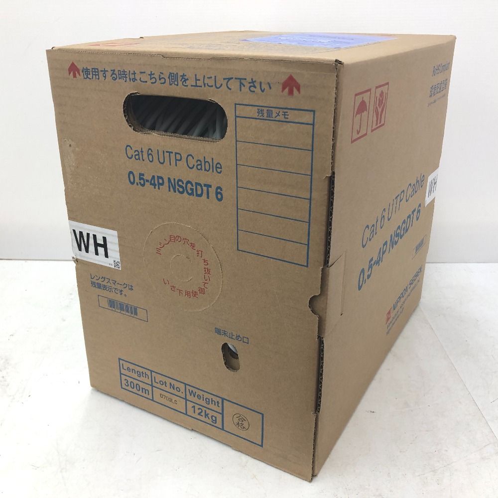 日本製線　Cat 6 UTPケーブル 300m WH 白色 日本製線 Cat6 UTPケーブル LANケーブル 300m 白 0.5-4P NSGDT6 WH 未