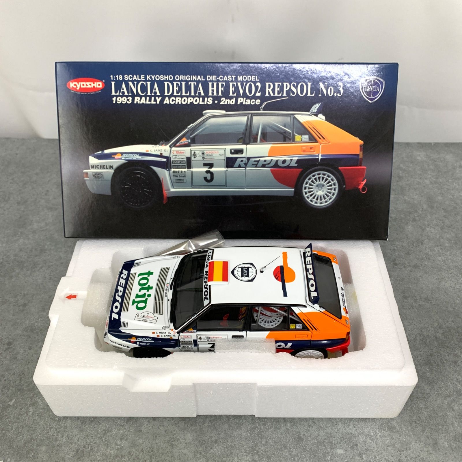 未開封 RICKO 1/18 Lancia Delta HF REPSOL #3 未使用品】Kyosyo LANCIA DELTA HF EV02 REPSOL No.3 1/18 M80123-15