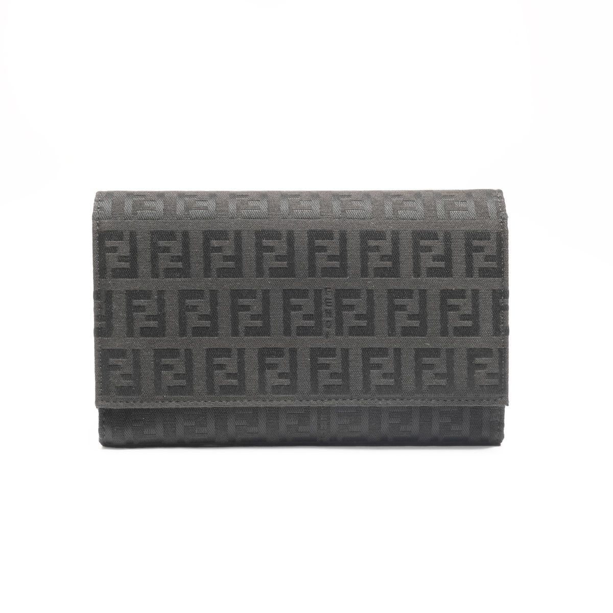 良品✨フェンディ ズッキーノ キャンバス×レザー 長財布 折財布 黒 金具ロゴ 良品✨フェンディ ズッキーノ キャンバス×レザー 長財布 折財布 黒