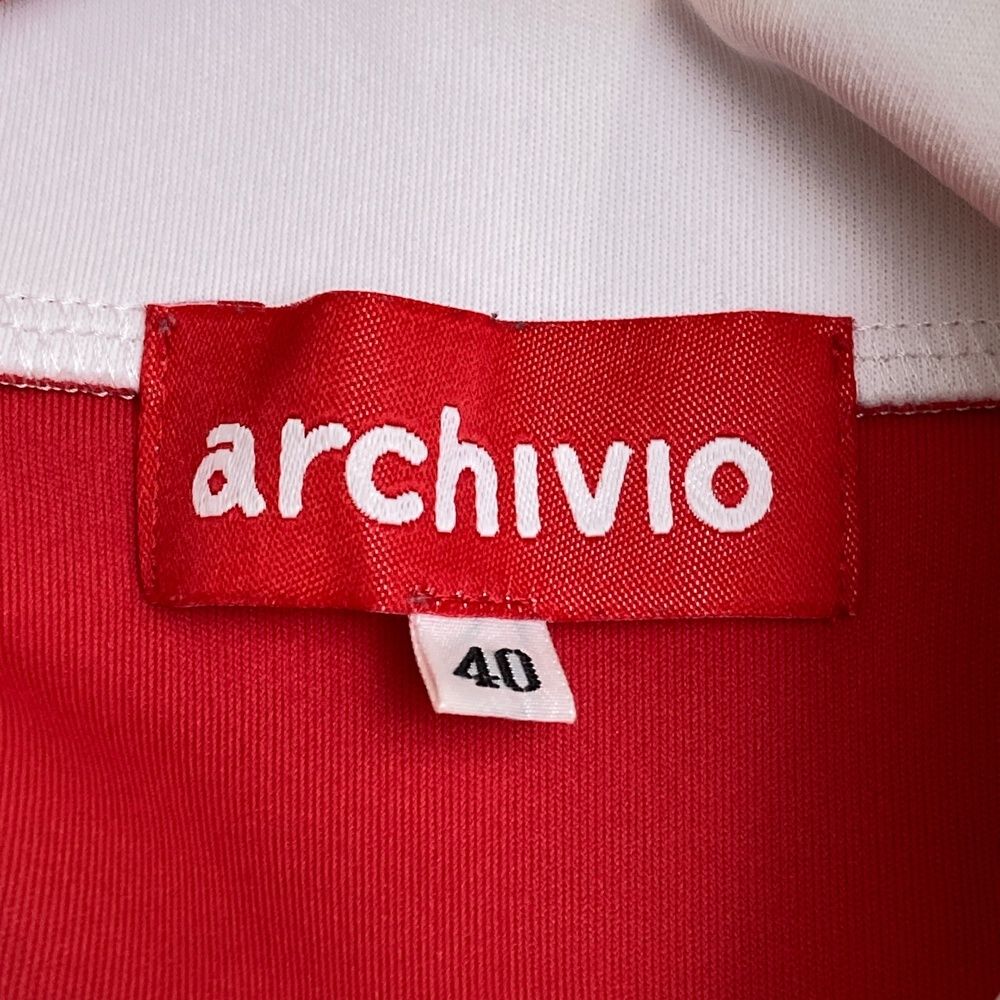サイズ：40 ARCHIVIO アルチビオ 襟付き 長袖Tシャツ ロゴプリント