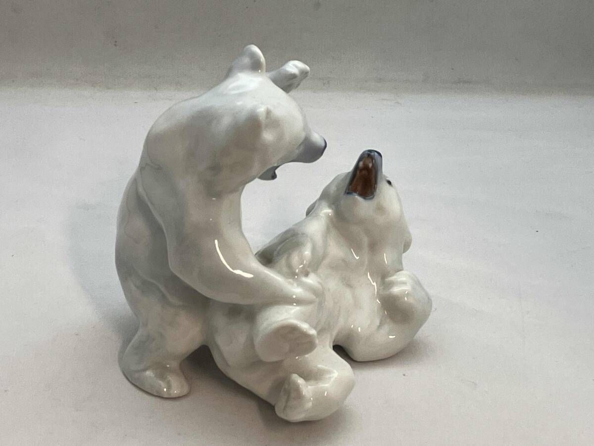 ロイヤルコペンハーゲン フィギュリン 白熊 インテリア オブジェ 磁器 2頭 ロイヤルコペンハーゲン フィギュリン 白熊 インテリア オブジェ 磁器 2頭