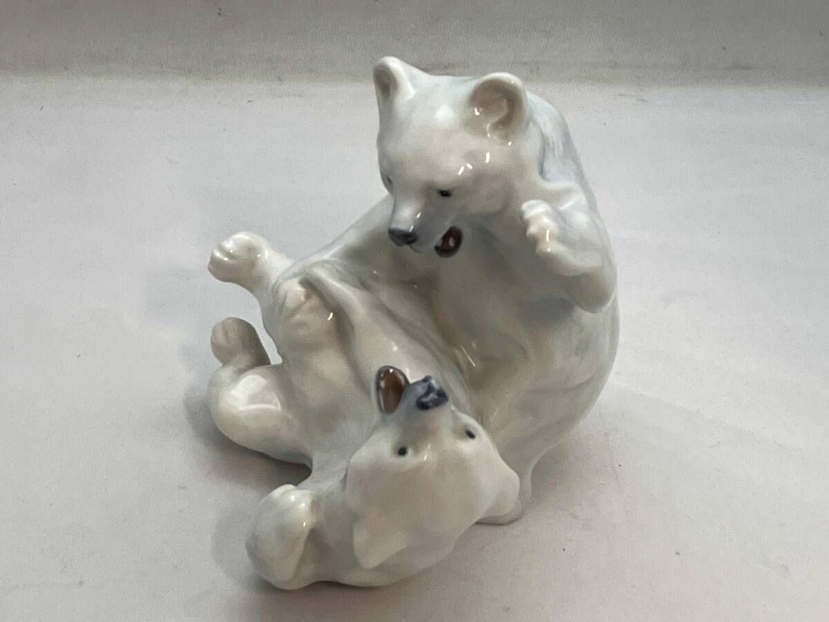 【美品】ロイヤルコペンハーゲン フィギュリン Polar Bear 白熊 B ROYALCOPENHAGEN ロイヤルコペンハーゲン Polar Bear 白熊 2頭