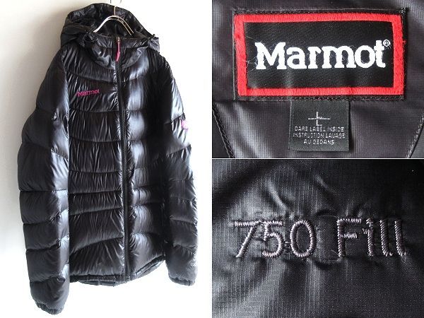 Marmot マーモット 750FILL ロゴ刺繍 フード ダウンジャケット Marmot マーモット 750FILL ロゴ刺繍 フード ダウンジャケット