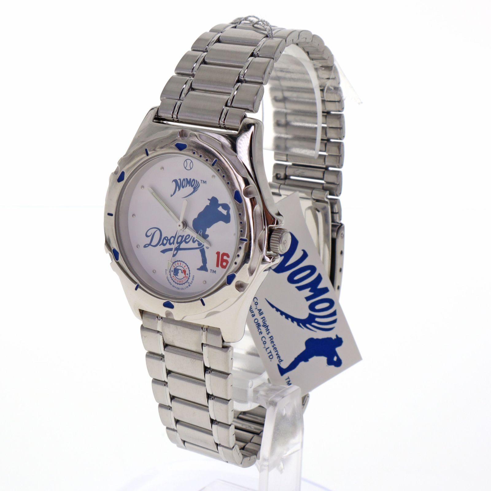 野茂英雄 1995年 ドジャース記念時計 新品未使用 OH済み 中古】野茂英雄 JOY-834M MLB 公式 ロサンゼルス・ドジャース 選手 背