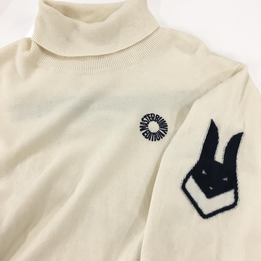 新品のタグ付きMASTER BUNNY EDITION タートルネック マスターバニー タートルネックセーター アイボリー×ネイビー ロゴ