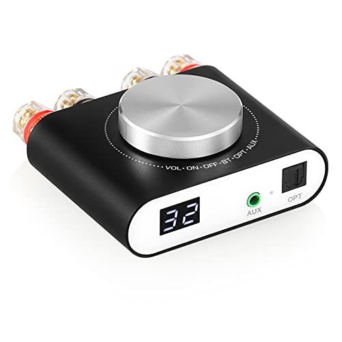 デジタルアンプ 100 W×2 TPA 3221チップ搭載 Bluetooth 5.0|光入力 車載対応 DC 9-24 V 超小型77 mm 電源アダプター付属 74 b 2 be 04