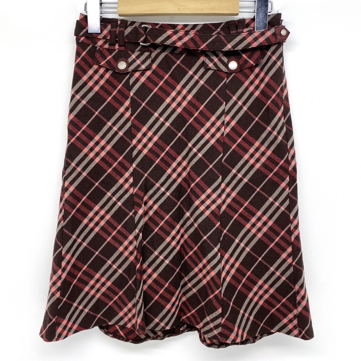 BURBERRY BLUE LABEL バーバリーブルーレーベル チェック柄フレア