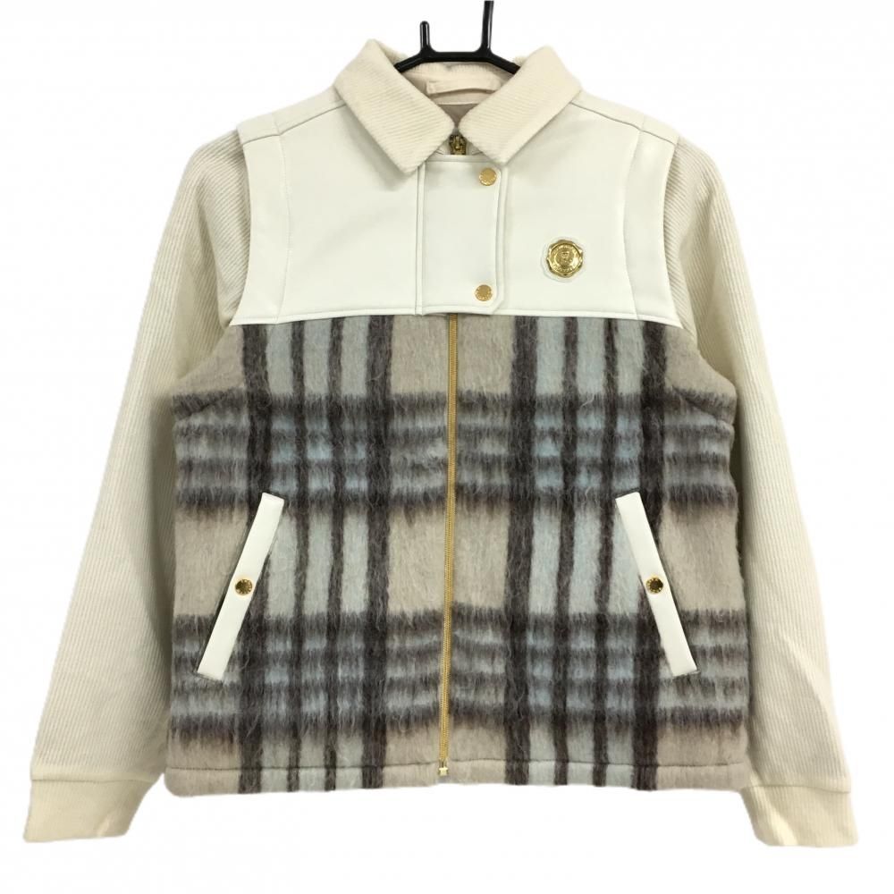 【美品】マークアンドロナ 2WAY中綿ニットジャケット レディース 38(M) ゴルフウェア 2024年モデル MARK＆LONA