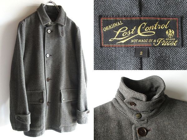 LOSTCONTROL ロストコントロール Aviator Jacket チンスト付 ロゴ釦 
