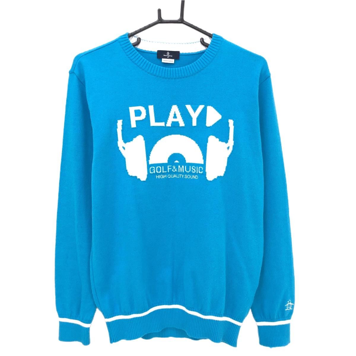 マンシングウェア セーター ライトブルー×白 ポリエステル100％ ニット