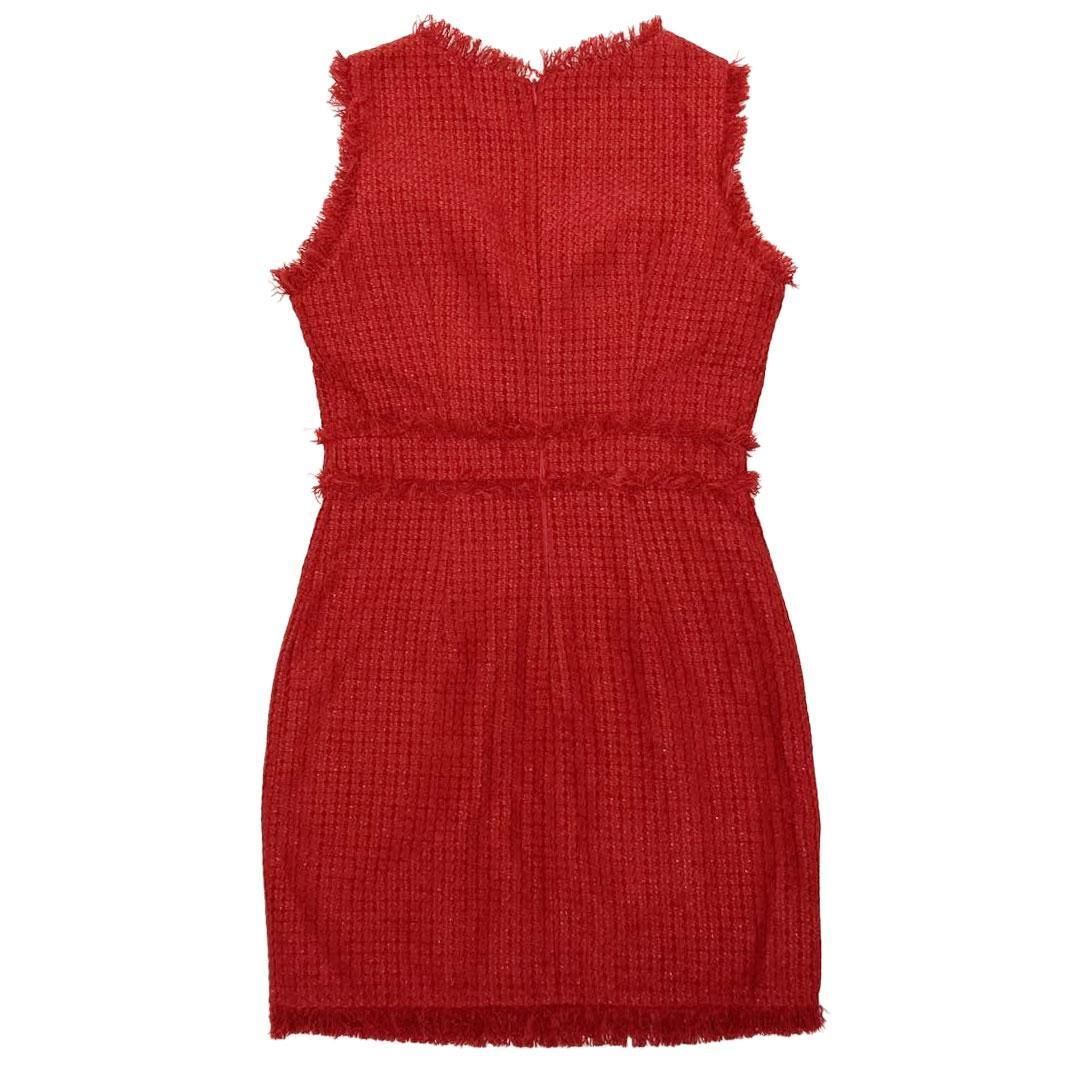 JEWELS / ジュエルズ】ビジューツイードノースリーブミニドレス ワイン