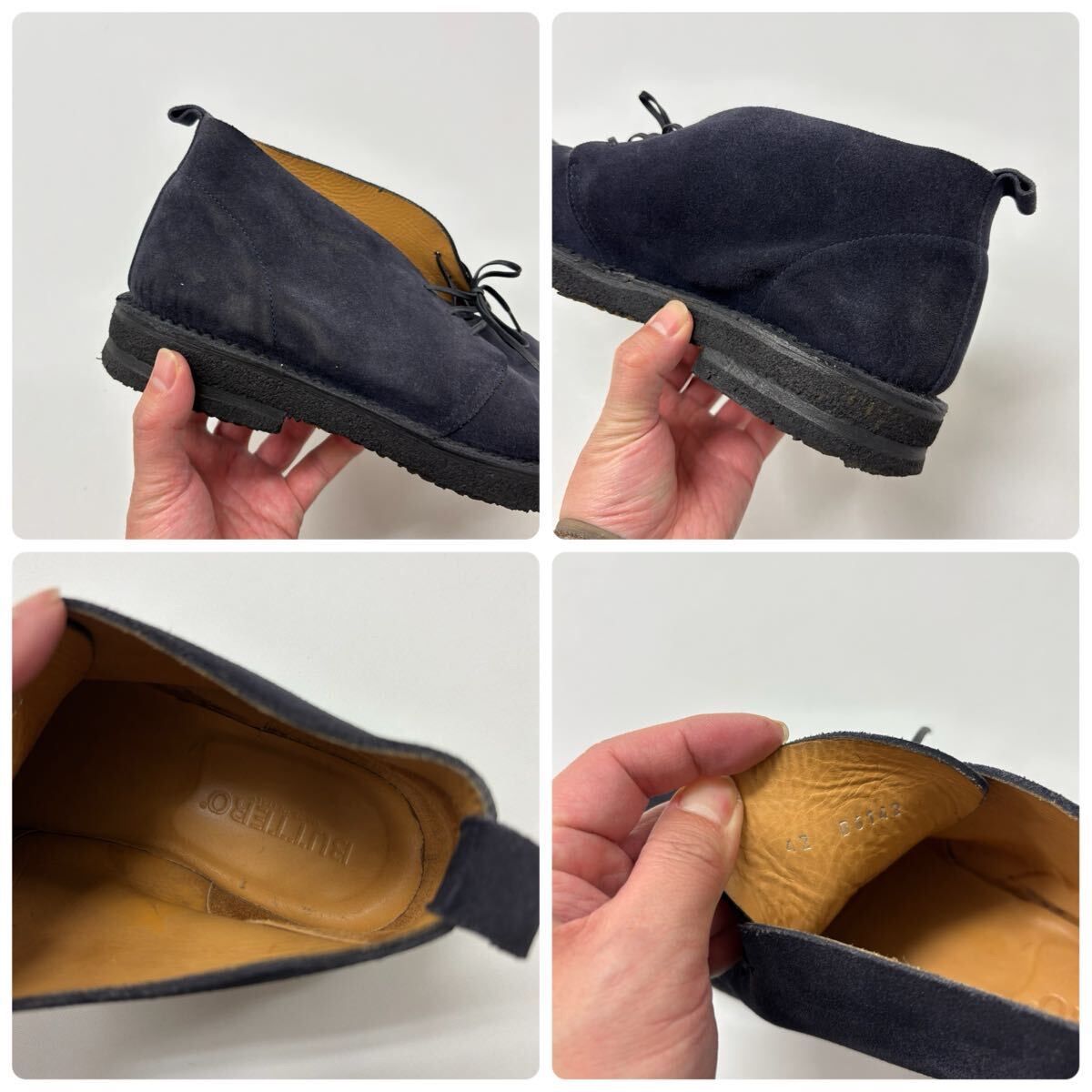 BUTTERO ブッテロ スエード チャッカ ブーツ MADE IN ITALY ネイビー 