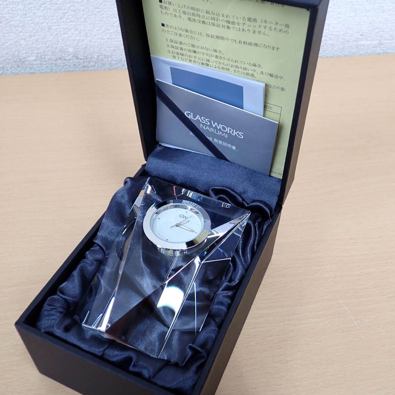 NARUMI 置時計 GLASS WORKS クロック　時計　GW NARUMI ナルミ GLASS WORKS グラスワークス プリズムクロック M GW1000