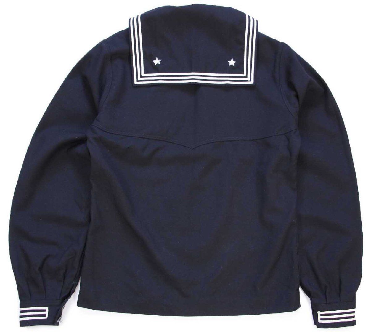 80s 米軍 U.S.NAVY パッチ付き ウール セーラーシャツ 濃紺 40XL