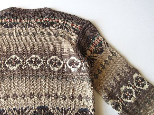 レア ヴィンテージ S ラルフローレン ハンドニット  コットンリネンセーター 1990s Vintage Ralph Lauren Hand Knit Sweater ヴィンテージラルフ