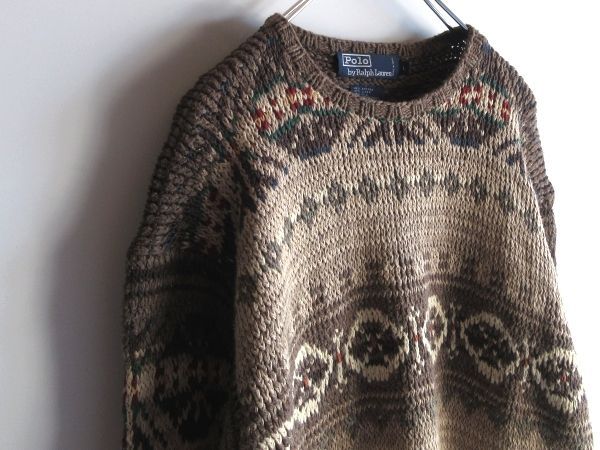 希少 90sビンテージ Polo by Ralph Lauren ラルフローレン HAND KNIT