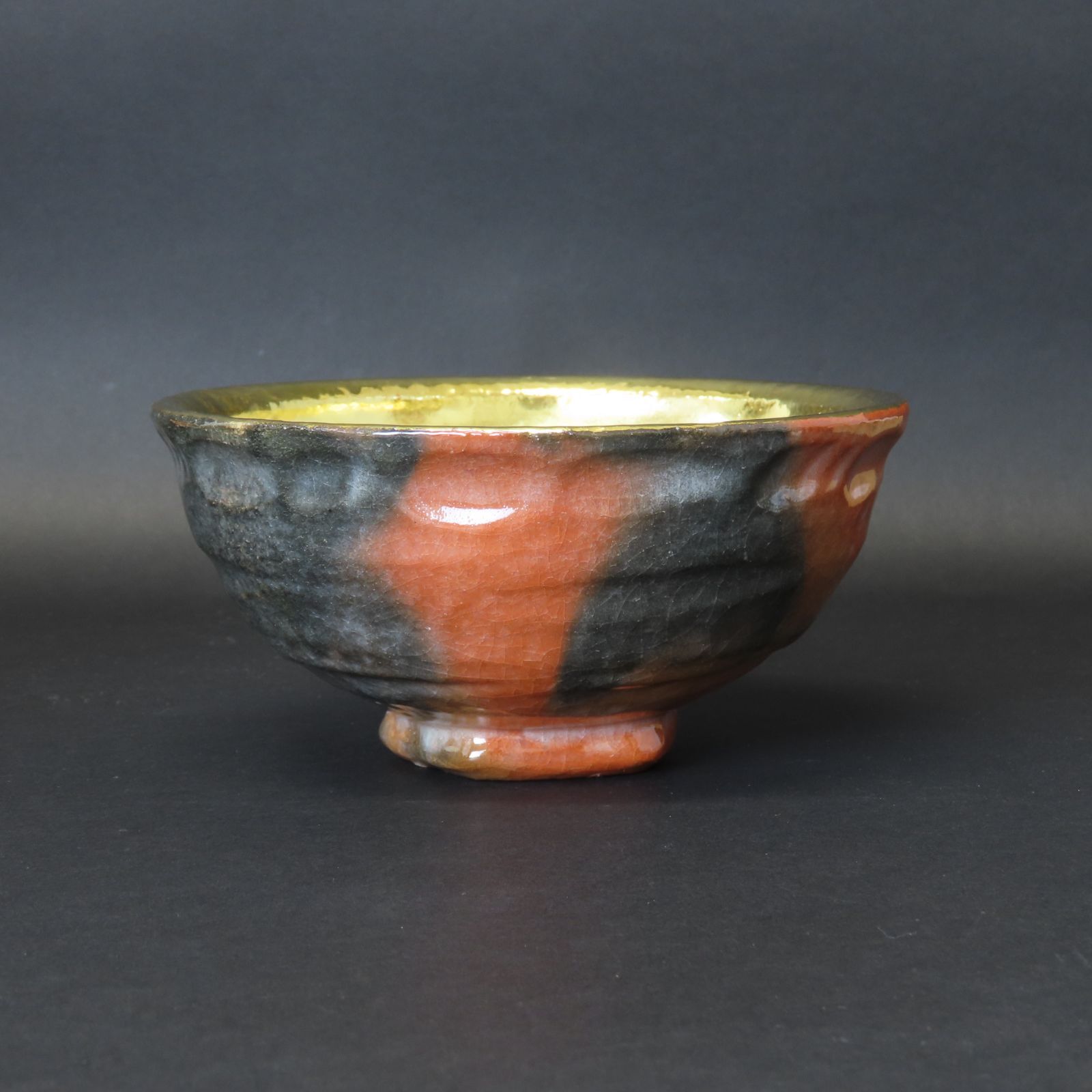 02s78 七世 川崎和楽 真作保証 茶道具 嶋台茶碗 金銀一双 赤楽茶碗 在