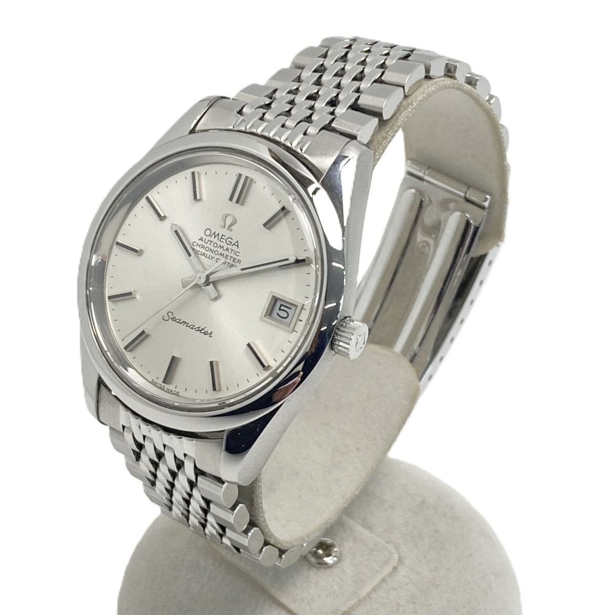  OMEGA オメガ シーマスター デイト 168 0061 166 0172 シルバー 自動巻き メンズ 腕時計 Seamaster 重ね着 自動巻き時計 腕時計(アナログ)