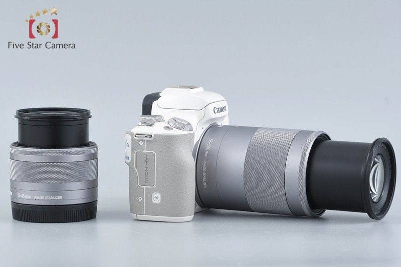 中古】Canon キヤノン EOS Kiss M ダブルズームキット ホワイト - メルカリ