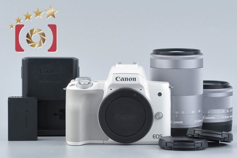 中古】Canon キヤノン EOS Kiss M ダブルズームキット ホワイト - メルカリ