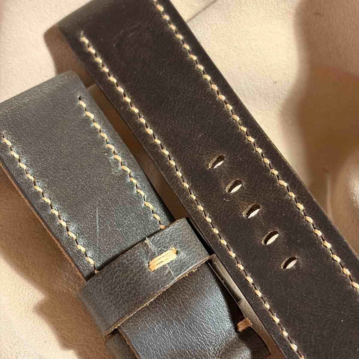 hor-247 HORWEEN クロムエクセルレザー / グレーネイビー 腕時計ベルト