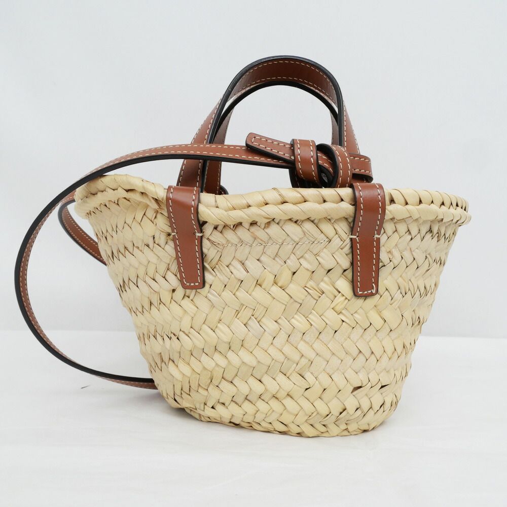 CELINE ミニ トリオンフ パニエ タン　バッグ　オンライン販売無し　レア 名東】セリーヌ ミニトリオンフ パニエ ナチュラル タン ラフィア