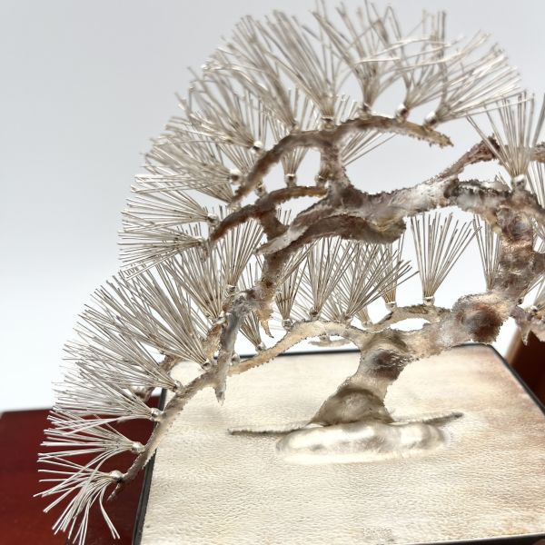 純銀製 松の盆栽 光則 大淵武則 東京銀器 伝統工芸 シルバー 6V076