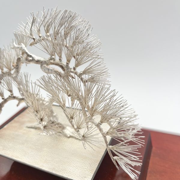 純銀製 松の盆栽 光則 大淵武則 東京銀器 伝統工芸 シルバー 6V076