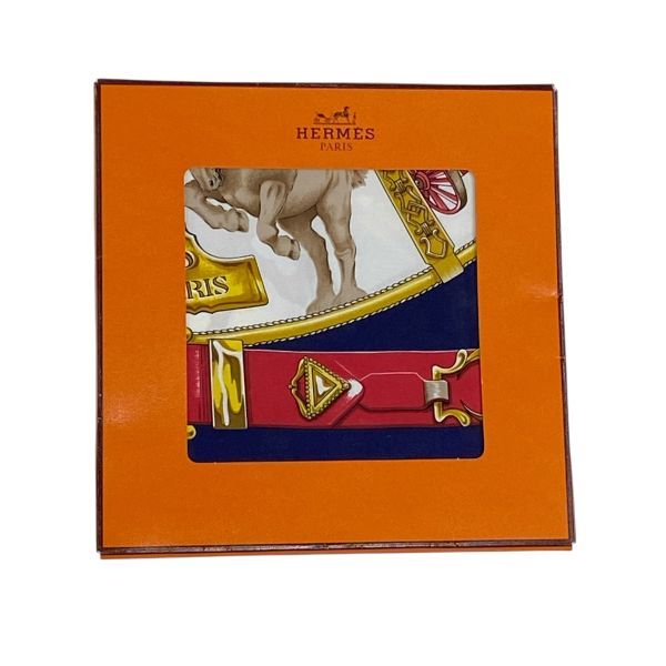 ○ エルメス HERMES カレ90 スカーフ バンダナ CHEVAUX DE TRAIT 輓馬