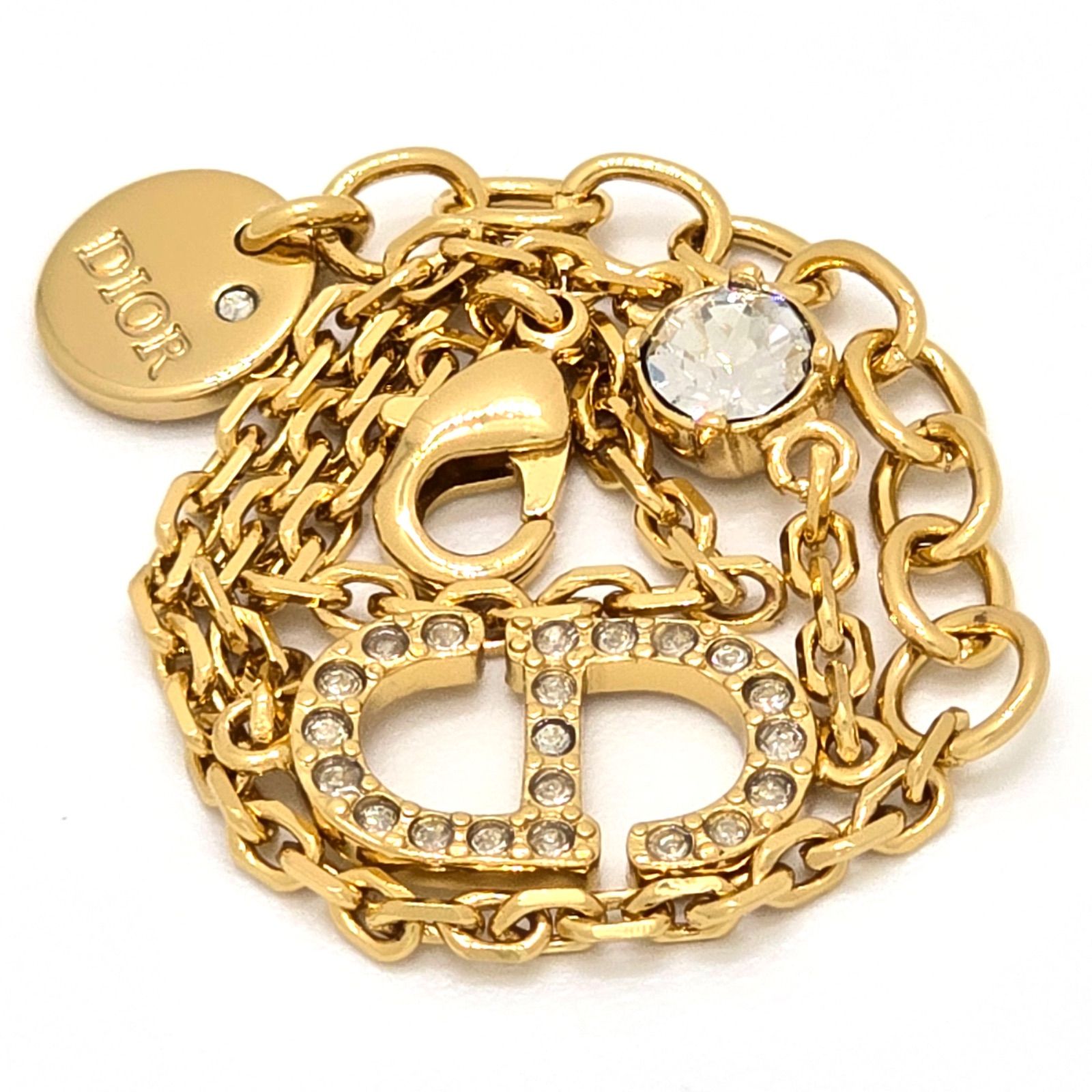 DIOR ディオール Petit CD ブレスレット 全長20㎝ クリスタル CD