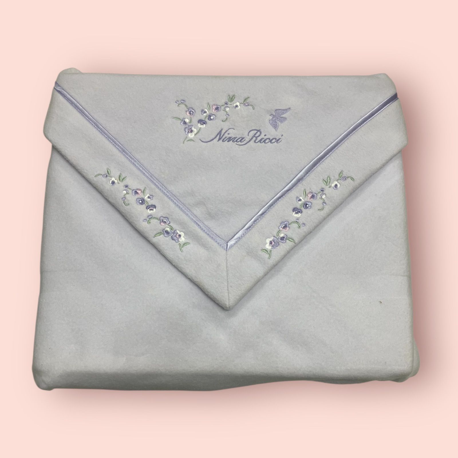 訳アリ品 NINA RICCI ニナリッチ 綿毛布 綿100% パープル サイズ140cm