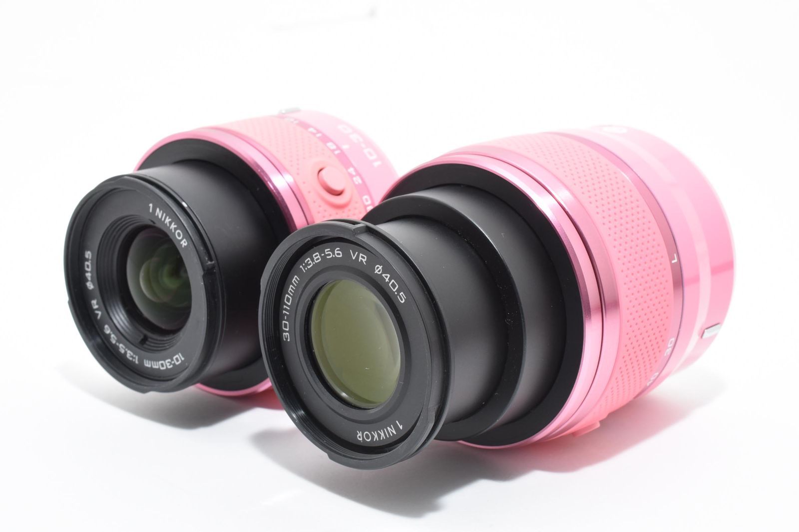 ☆希少カラー☆ニコン Nikon 1 J1 ピンク 10-30mm 30-110mm ダブル