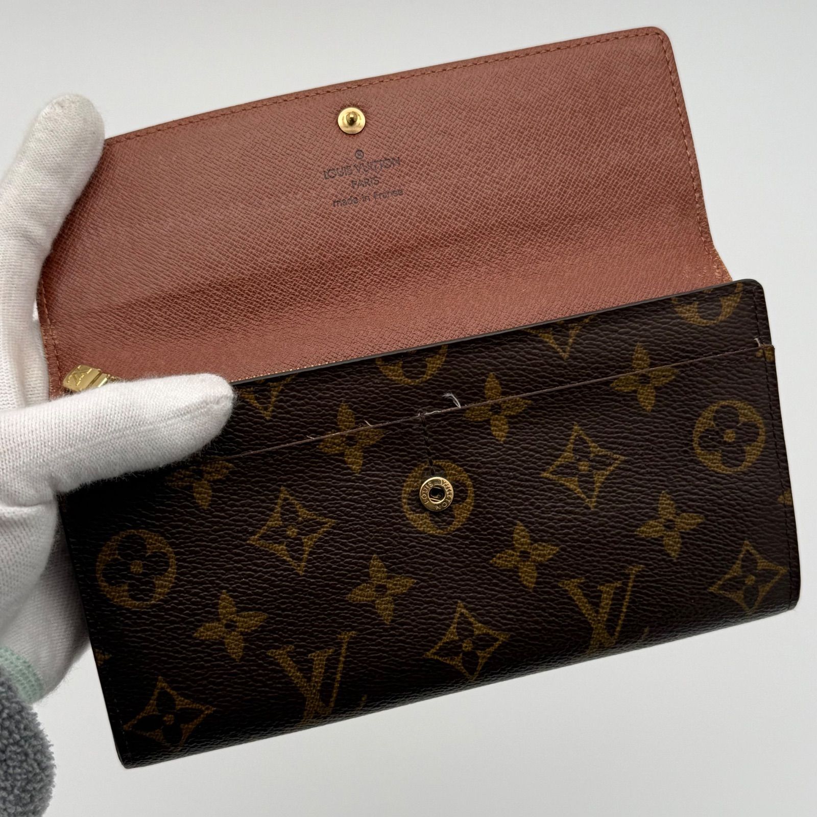 美品】ルイヴィトン ポトフォイユ サラ モノグラム 長財布 カード入れ6