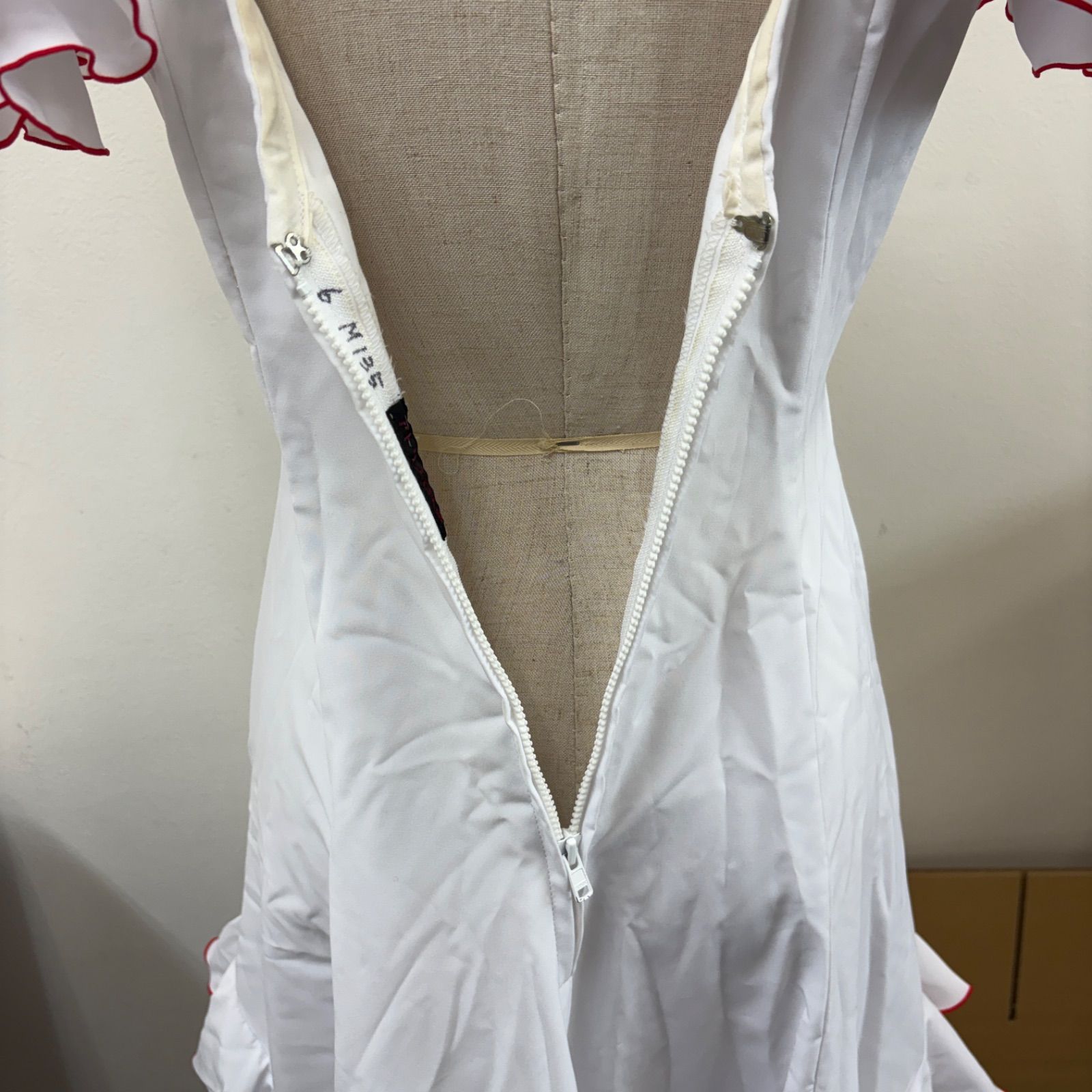 アトリエ貴美恵】 フラメンコ衣装 ドレス ワンピース 白 ホワイト 赤