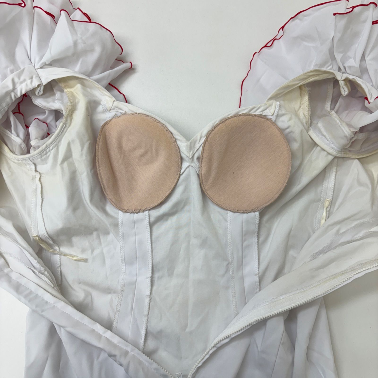 アトリエ貴美恵】 フラメンコ衣装 ドレス ワンピース 白 ホワイト 赤