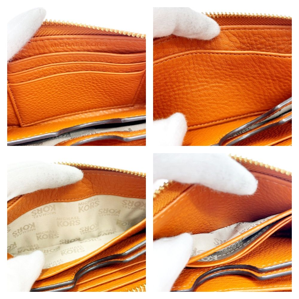中古】Michael Kors マイケルコース レザー ラウンドファスナー 長財布 