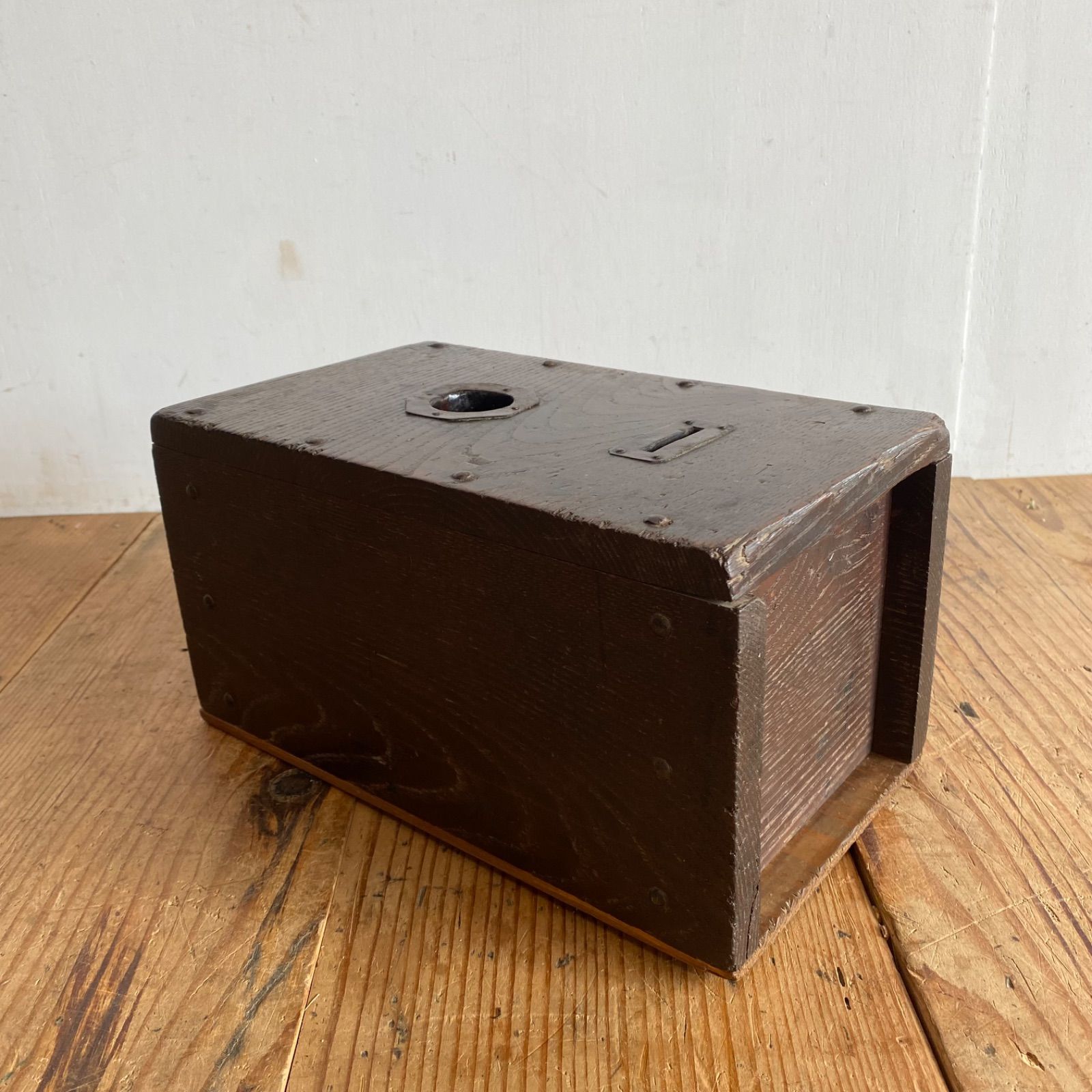 アンティーク 銭箱 貯金箱 銭函 無垢材 骨董 y551 - メルカリ